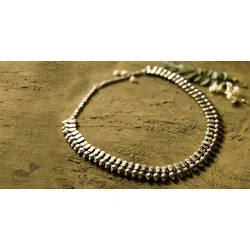 धरा ✽ Antique Finish White Metal ✽ Necklace { 48 }